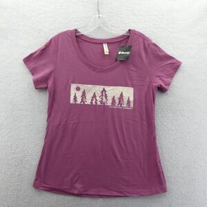 Ouray Shirt Women Medium Killington Vermont Purple Pine Trees Cotton Blend New